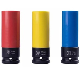 [SGT0601-Locamec Campinas] Jogo de soquetes de impacto 1/2" longos - CR-MO